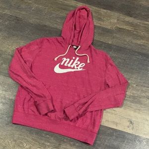 Nike- pink lightweight pullover hoodie